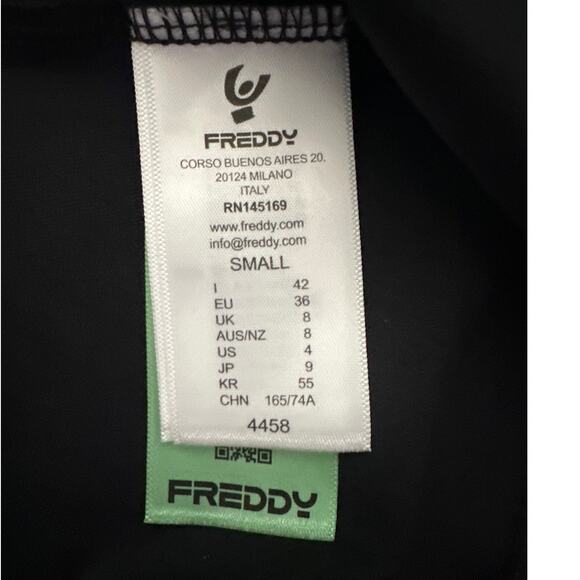 Freddy WRUP Faux Leather Jumpsuit High Waisted Flare Black‎ Small - Picture 8 of 10